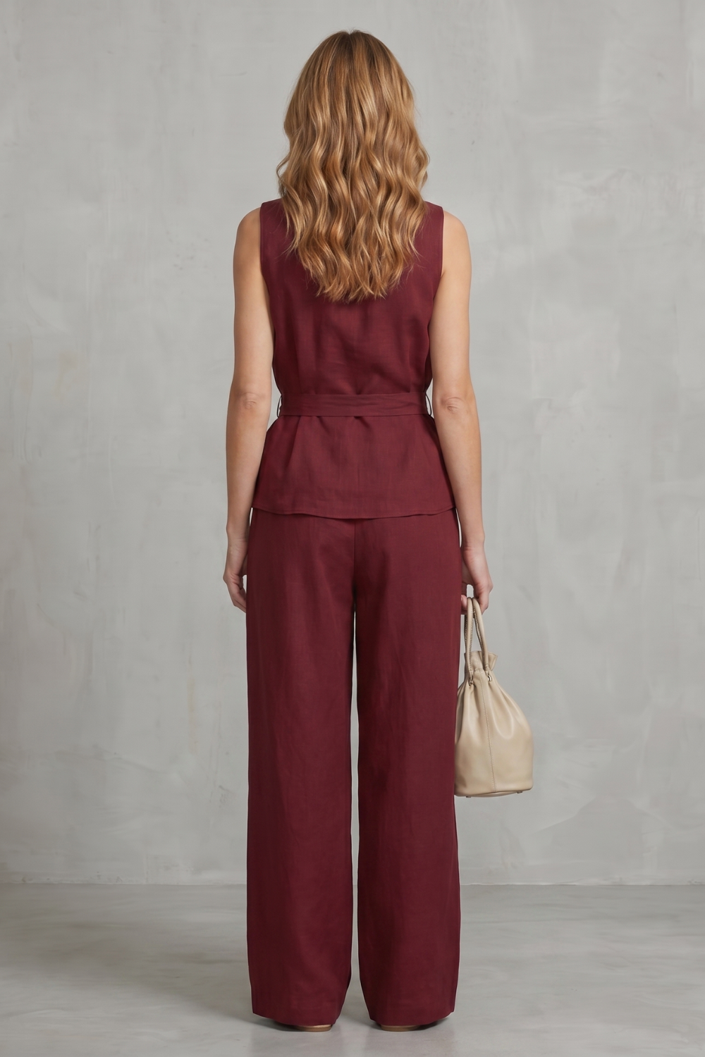 Alvera – Elegant tie-waist silhouette – Two-piece trouser set