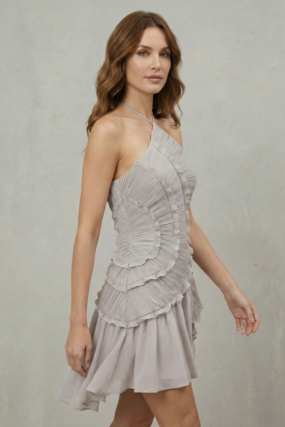 Aureline – Asymmetric ruffle elegance – Mini dress
