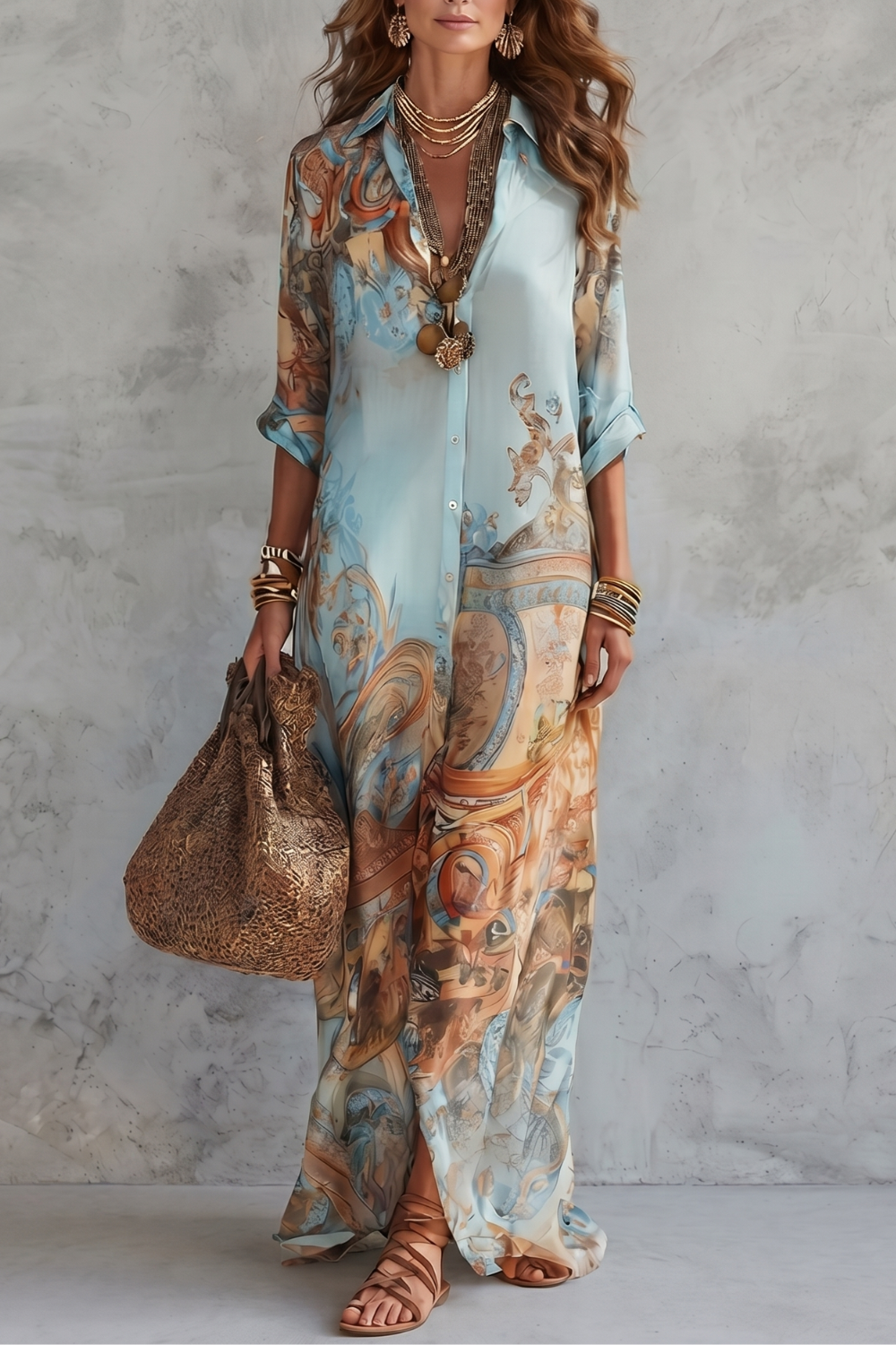 Azurienne – Ornate resort print – Maxi dress