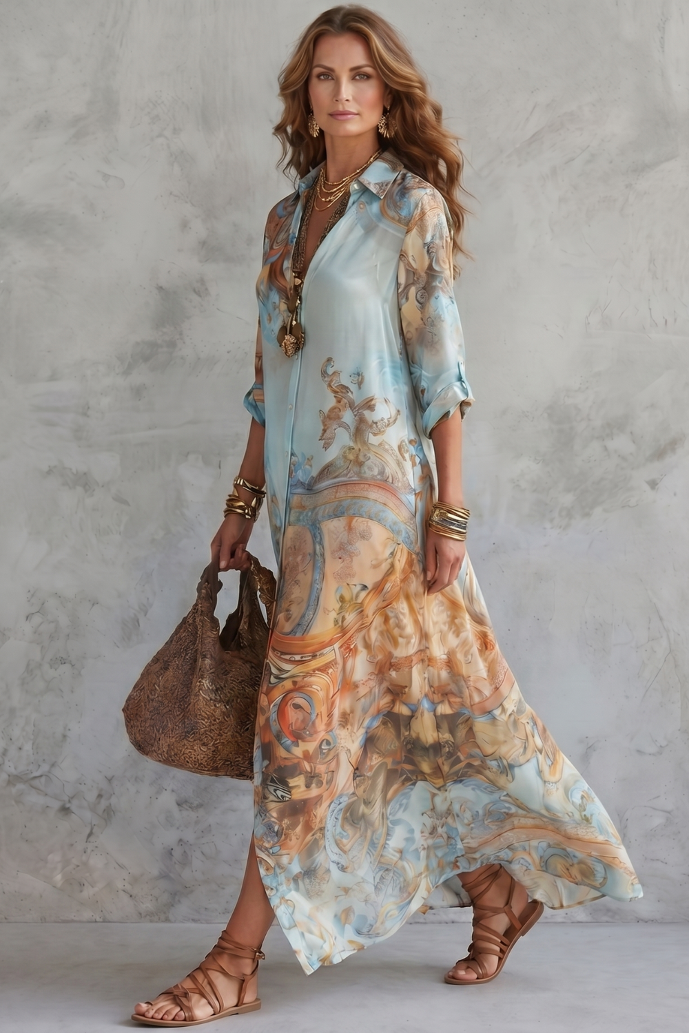 Azurienne – Ornate resort print – Maxi dress