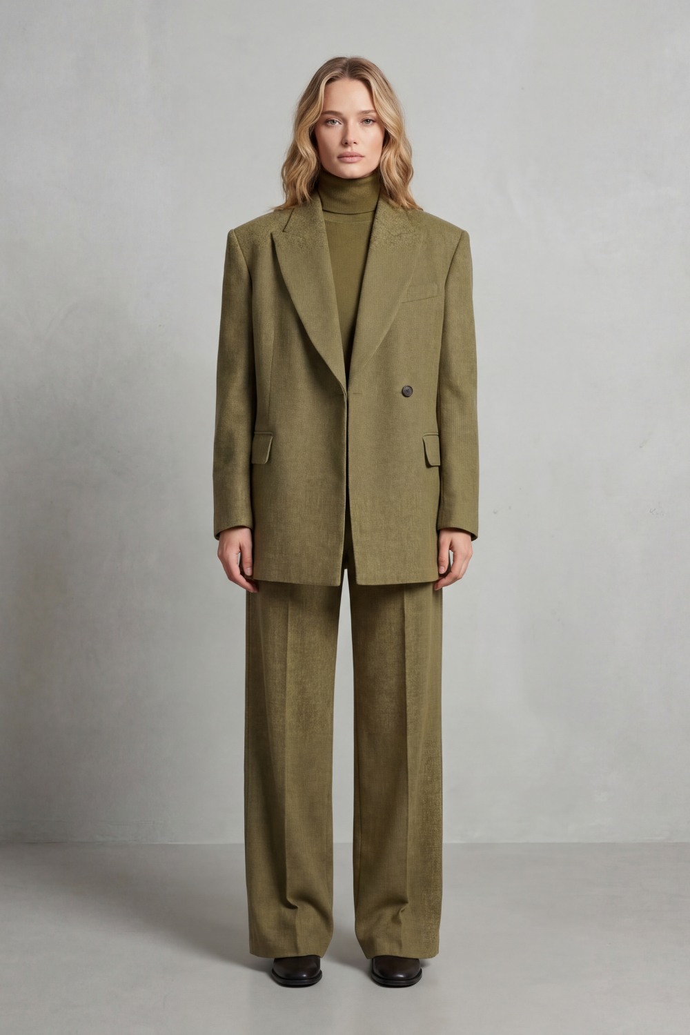 Brenda – Timeless Tailored Set – Structured Blazer & Wide-Leg Trouser