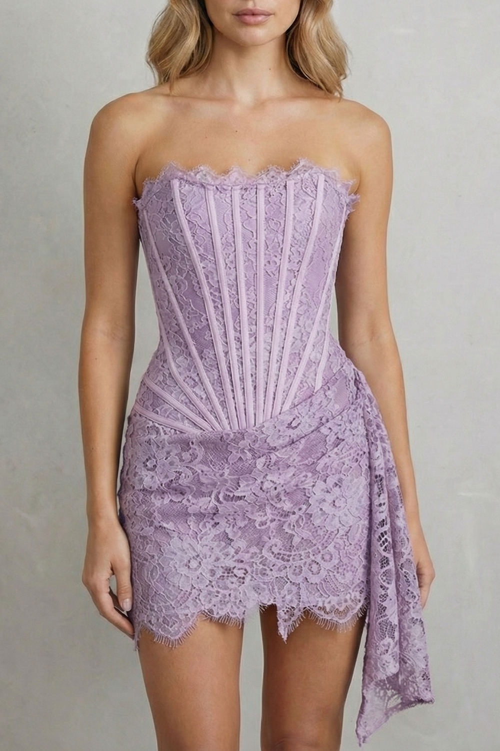 Célestine – Sculpted lace elegance – Corset mini dress