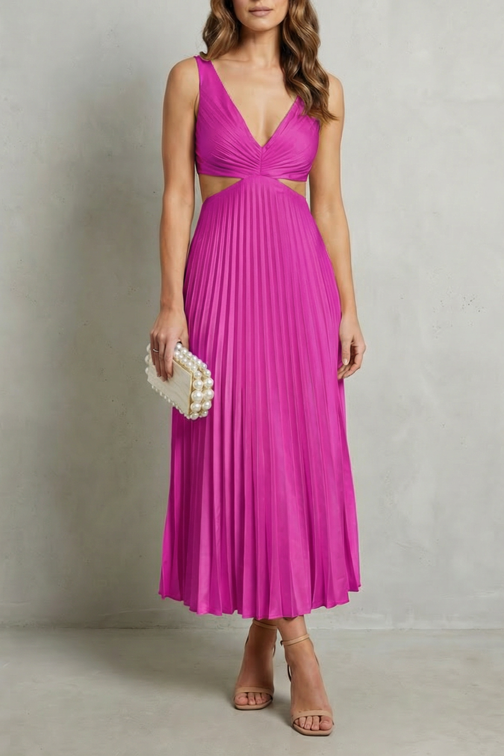 Elodienne – Pleated waist elegance – Maxi dress