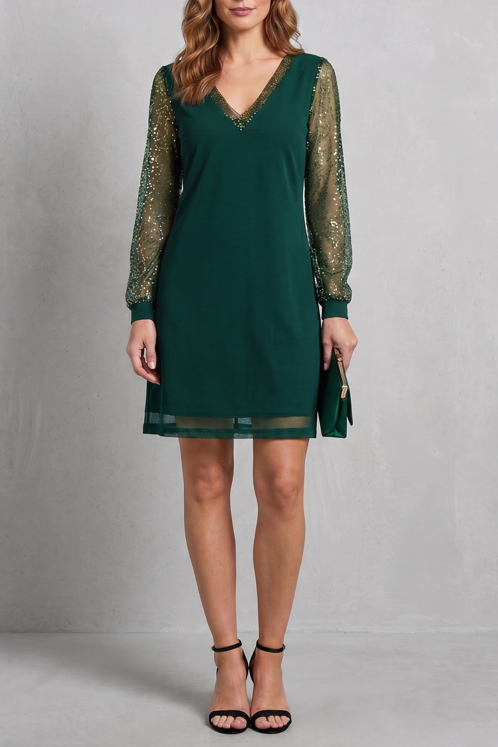 Étoilenne – Sheer sparkle sleeves – Mini dress