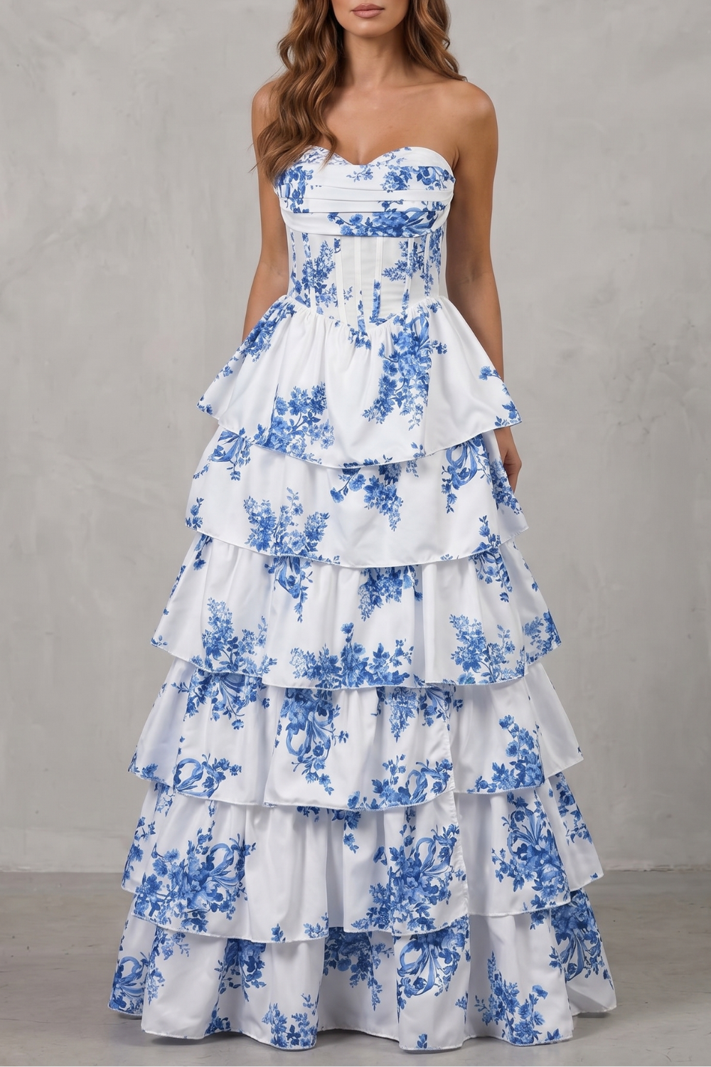 Fleurienne – Layered floral couture – Maxi dress