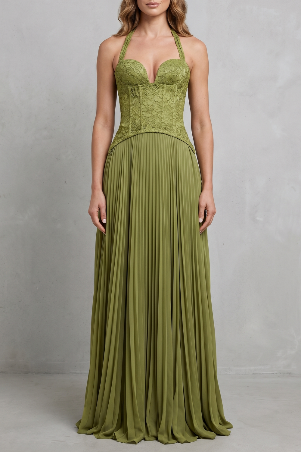 Kenlisse – Corset pleated elegance – Maxi dress