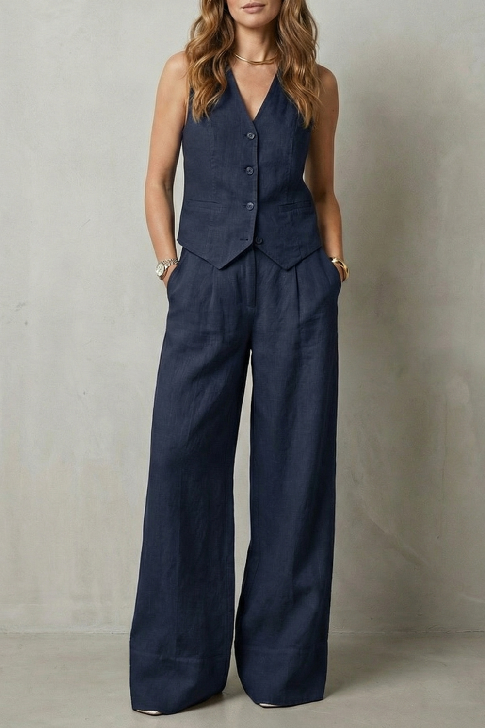 Linéaura – Relaxed tailored elegance – Vest and pants set