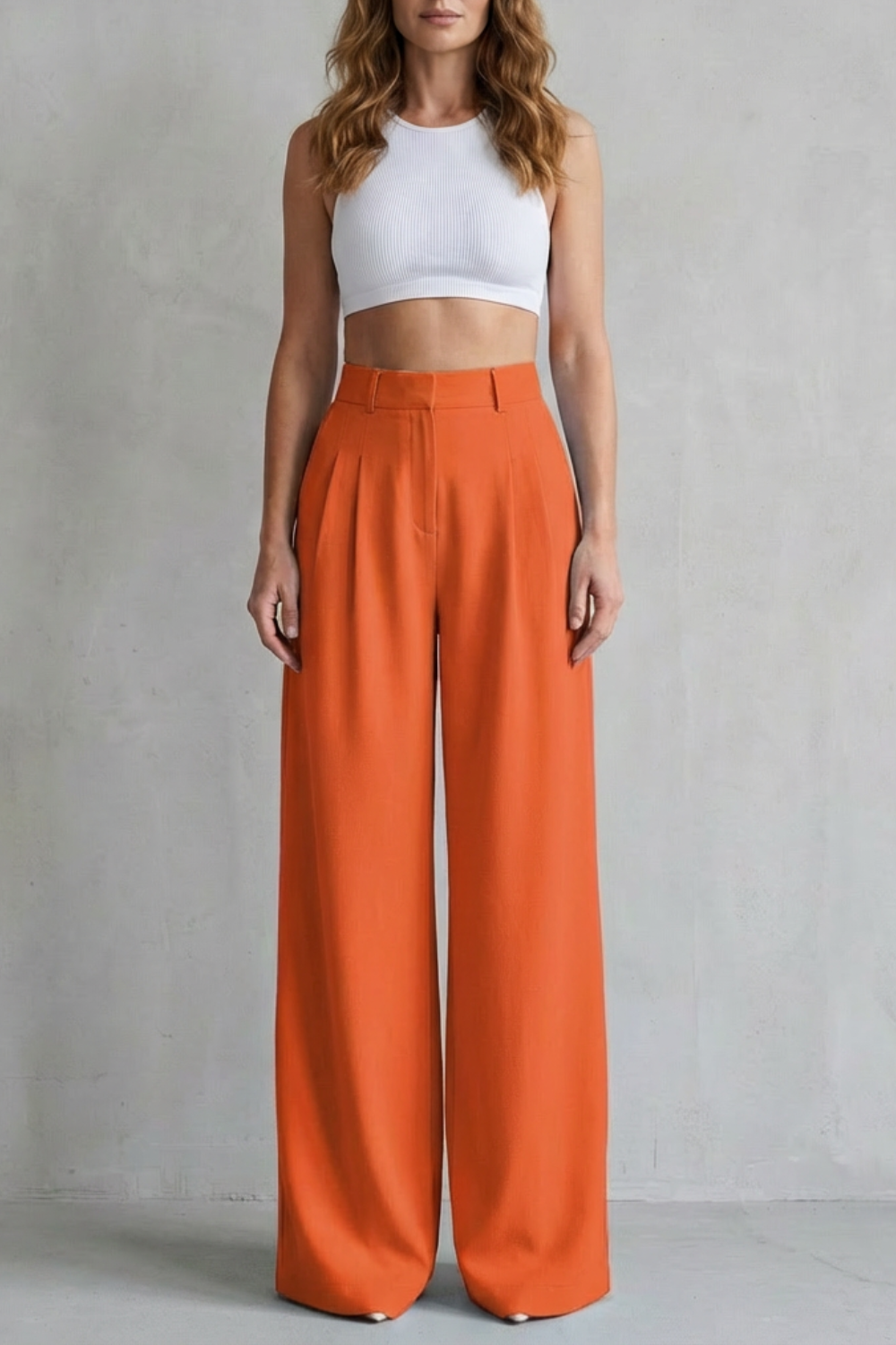 Lunévia – Flowing drape – Wide-leg tailored trousers
