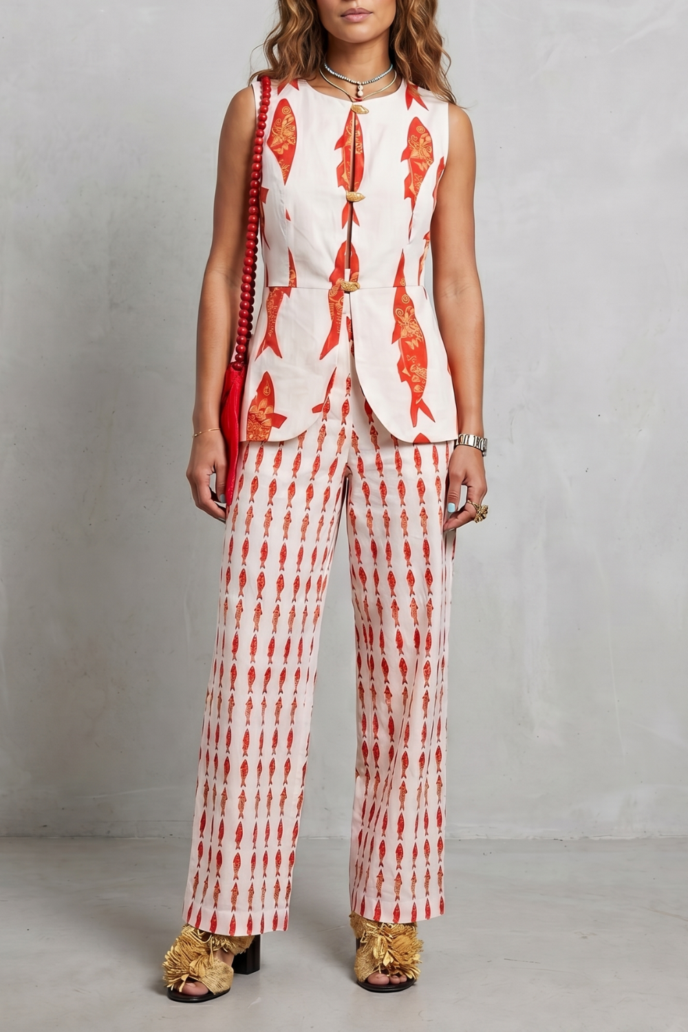 Mariselle – Coastal print sophistication – Trouser set