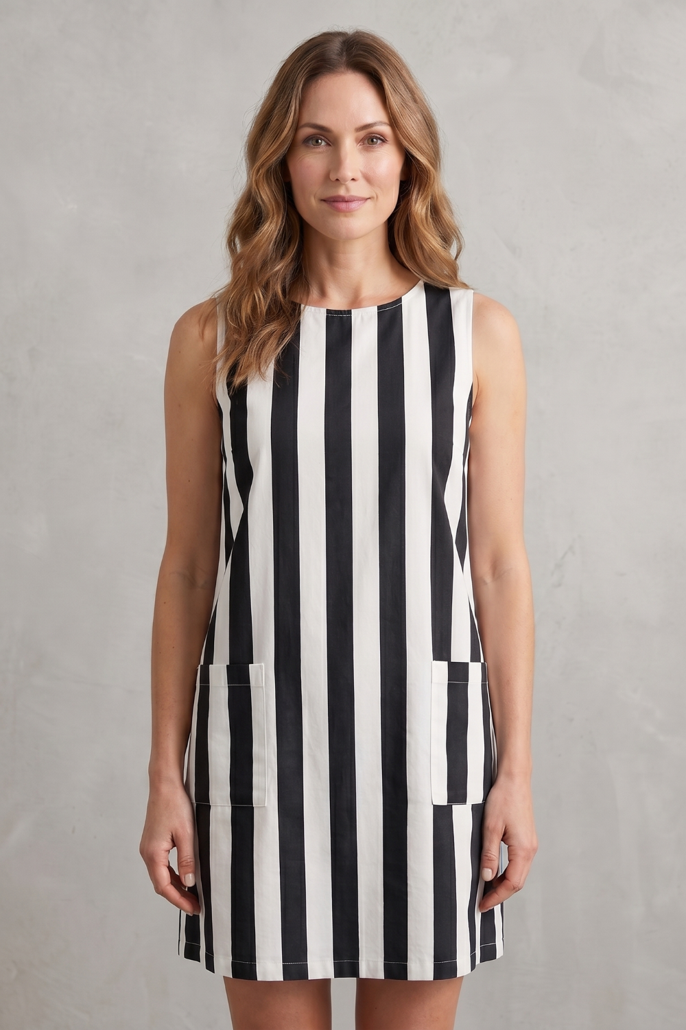 Marivelle – Monochrome striped charm – Mini dress