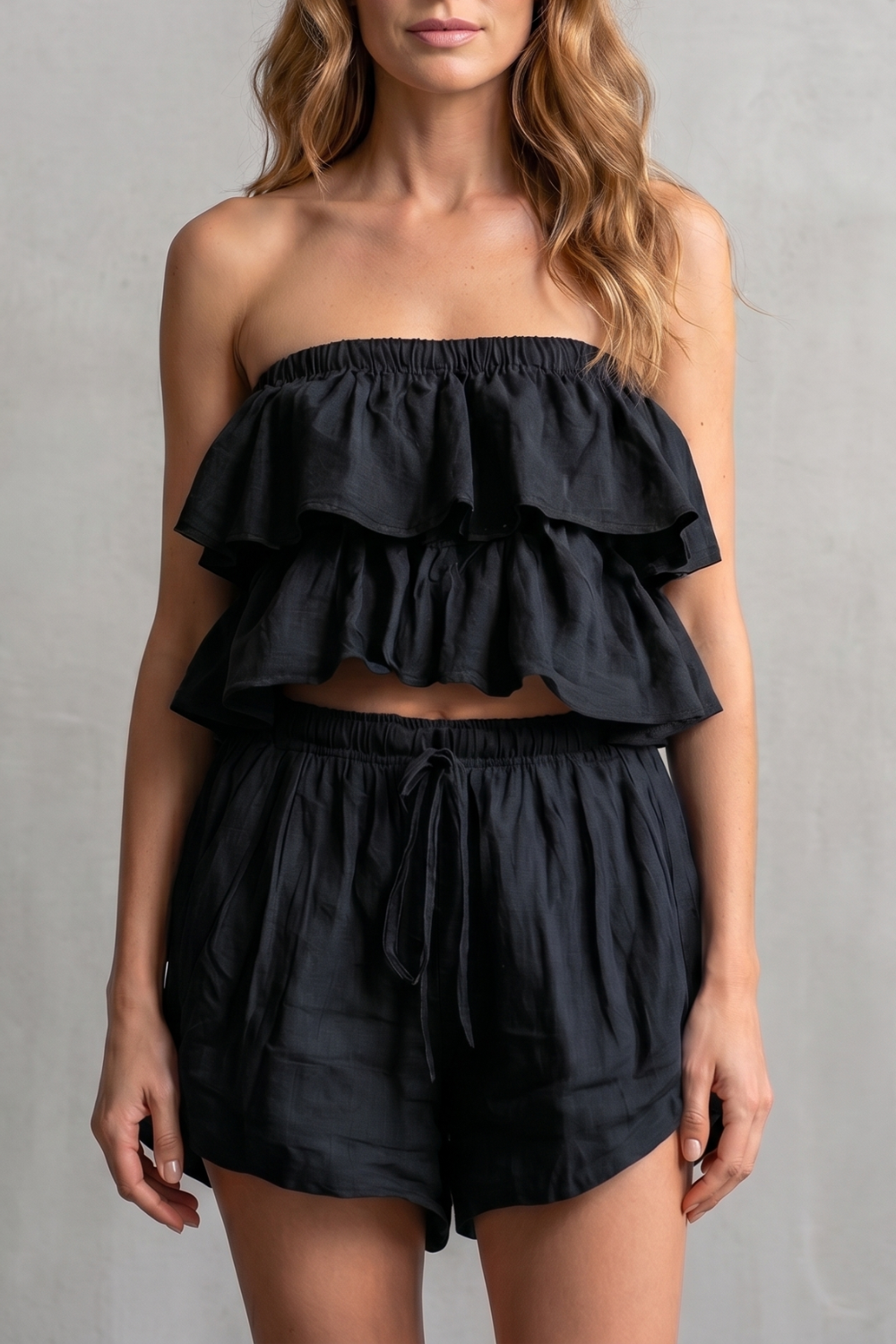Marivelle – Ruffled seaside charm – Shorts set