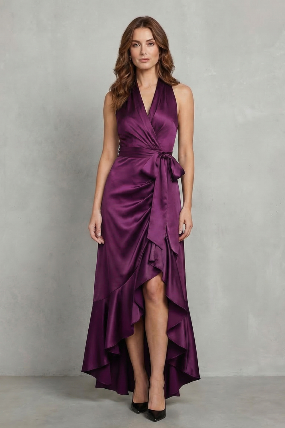 Noctavelle – Satin draped silhouette – Evening maxi dress