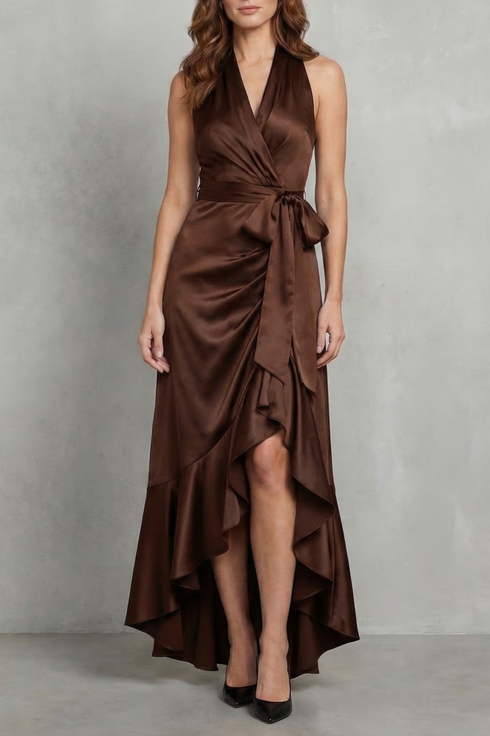 Noctavelle – Satin draped silhouette – Evening maxi dress