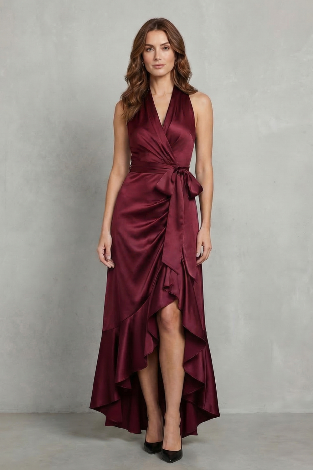 Noctavelle – Satin draped silhouette – Evening maxi dress