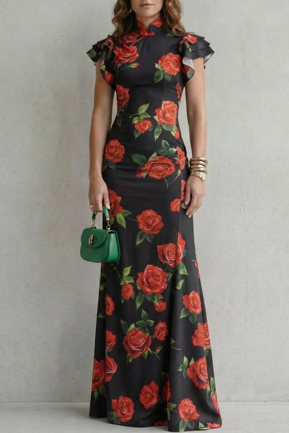 Rosavelle – Romantic rose print – Maxi dress