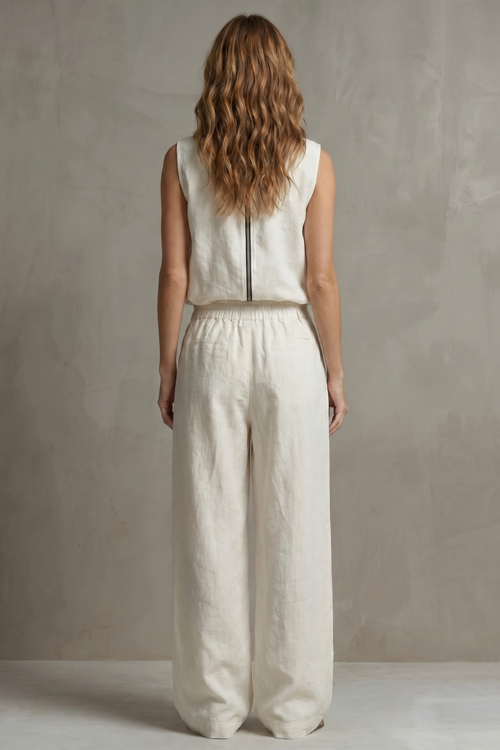 Roselune – Relaxed zip-front elegance – Trouser set