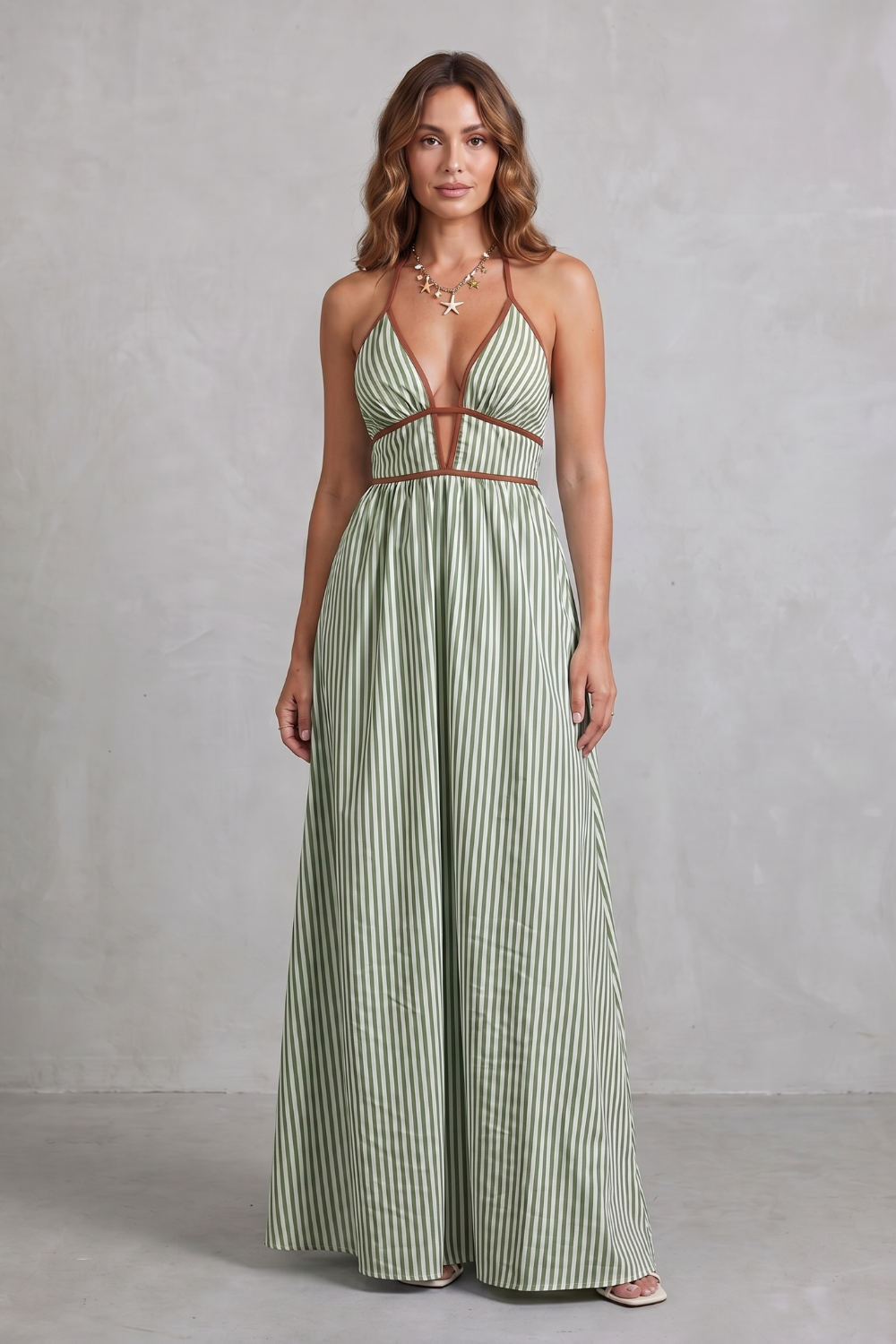 Serelisse – Striped backless silhouette – Maxi dress