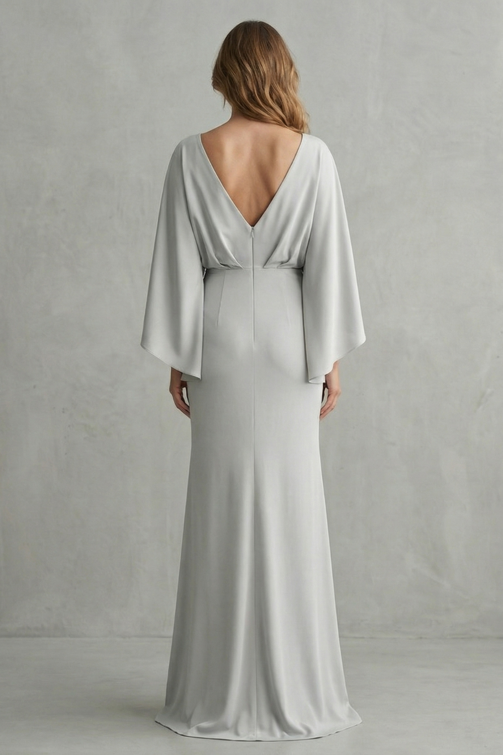 Silvarelle – Draped batwing elegance – Maxi dress