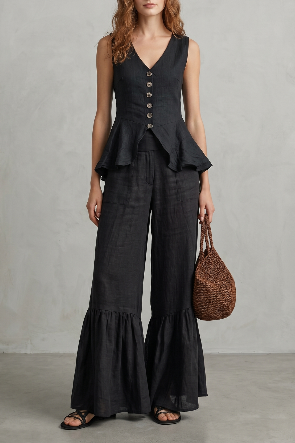 Solivette – Ruffled resort elegance – Trouser set