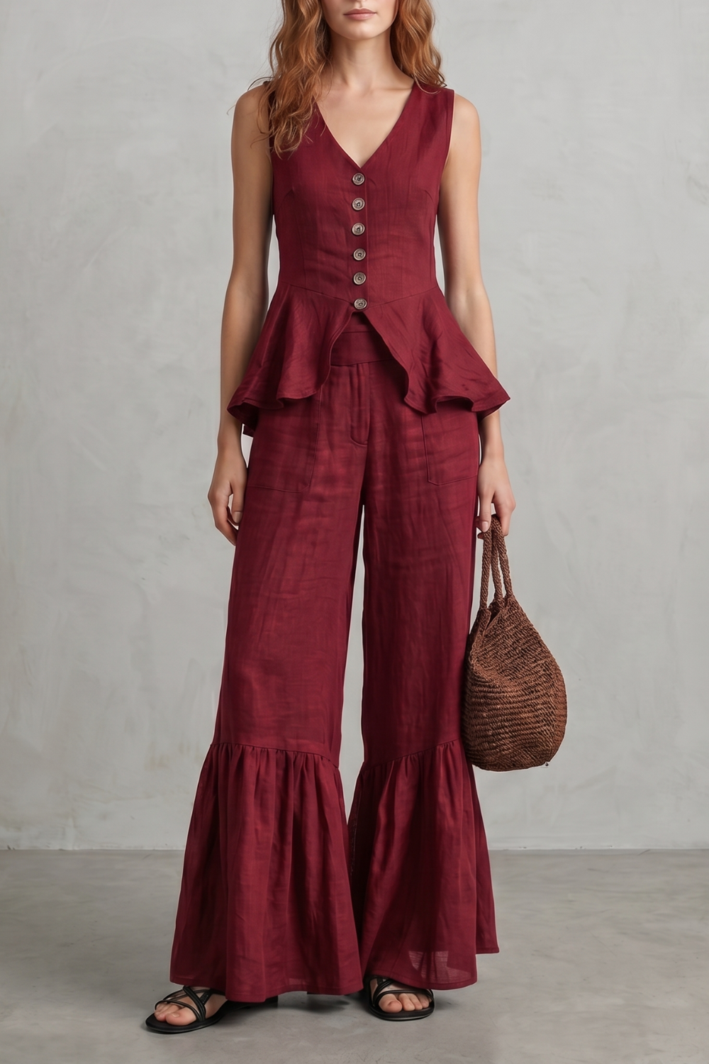 Solivette – Ruffled resort elegance – Trouser set