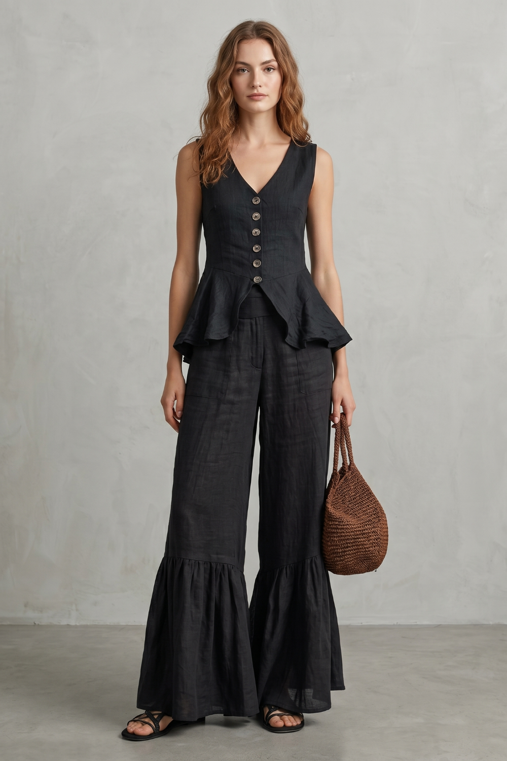 Solivette – Ruffled resort elegance – Trouser set