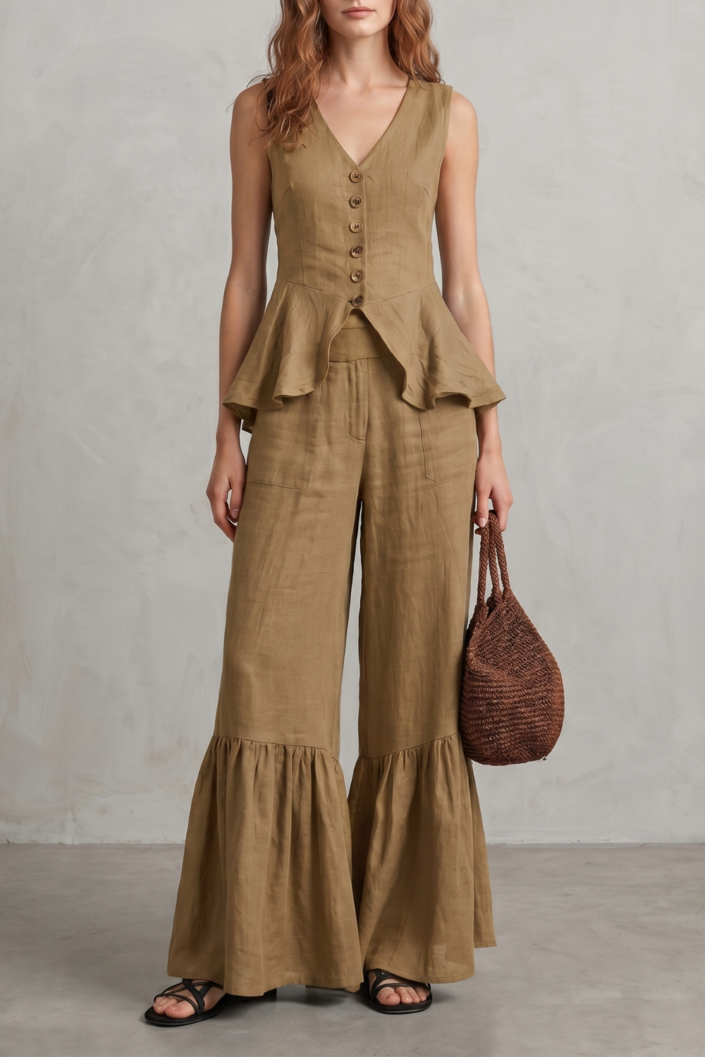 Solivette – Ruffled resort elegance – Trouser set