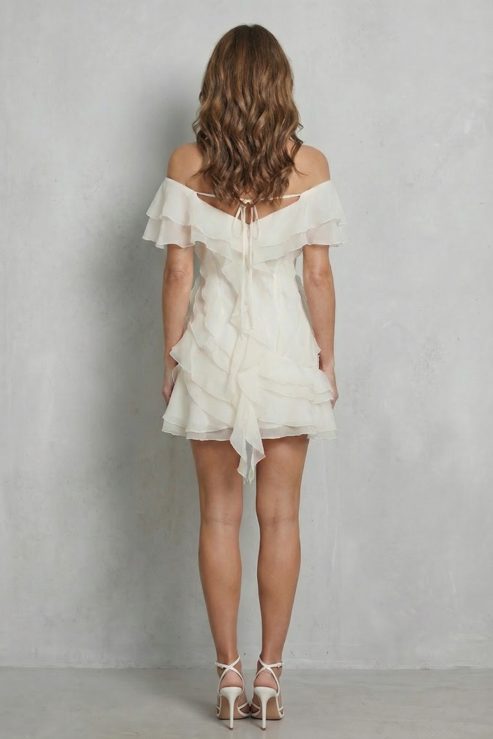 Veloura – Ruffled off-shoulder charm – Mini dress