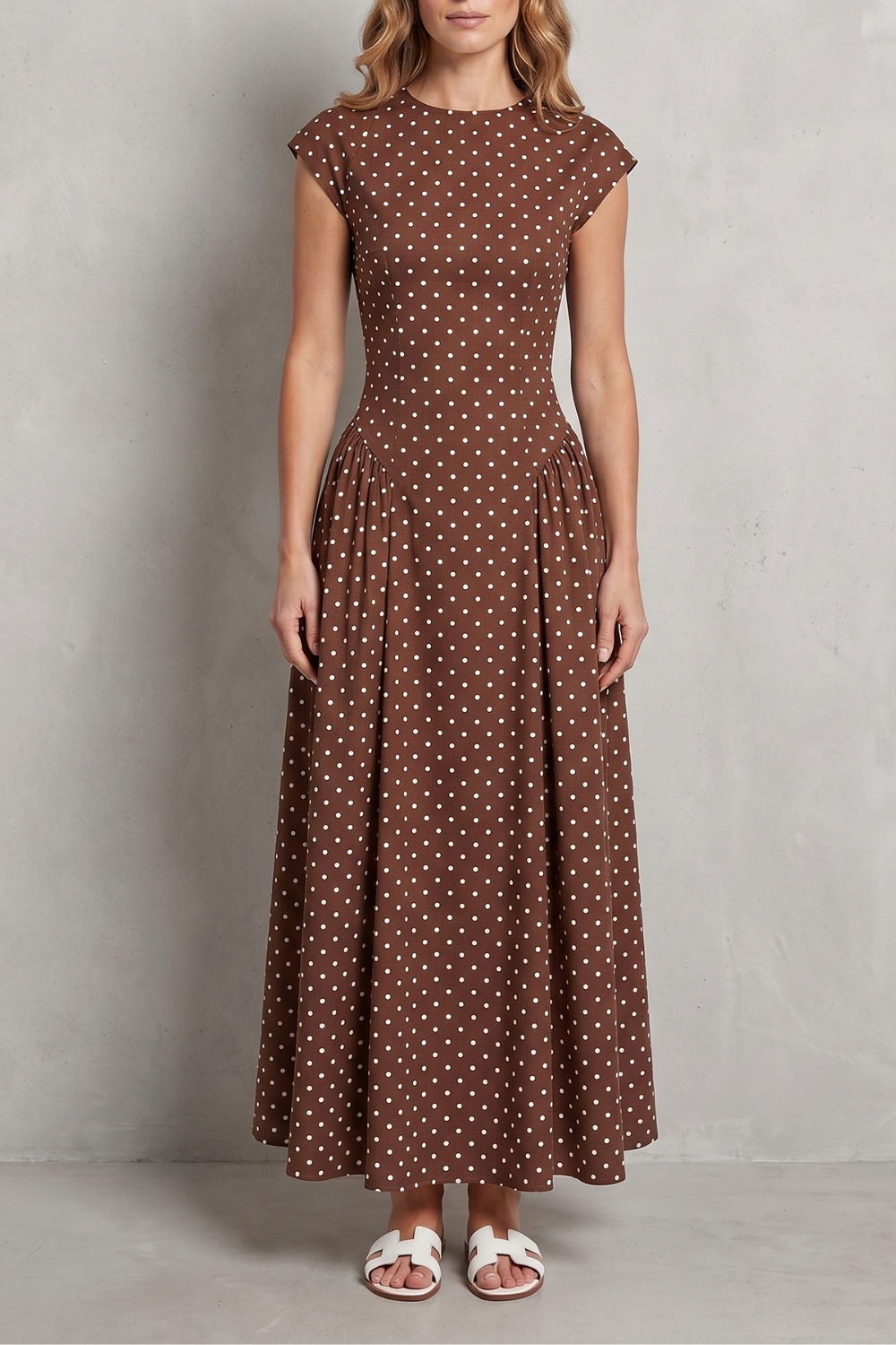 Veloura – Vintage polka dot elegance – Maxi dress