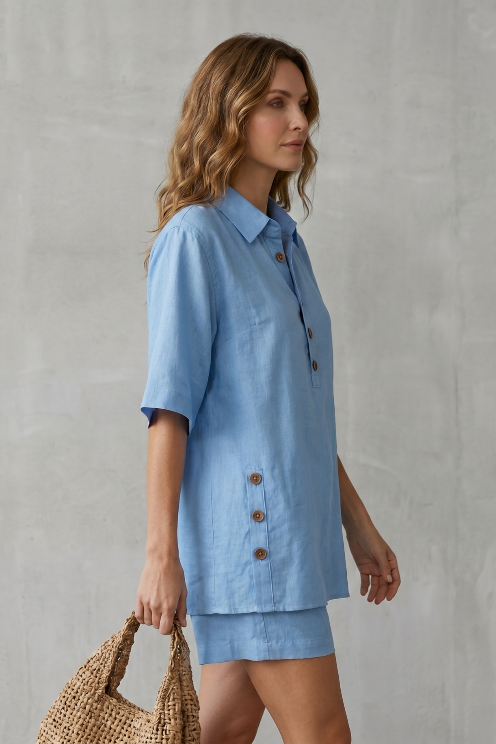 Verdelia – Relaxed button-detail comfort – Shorts set