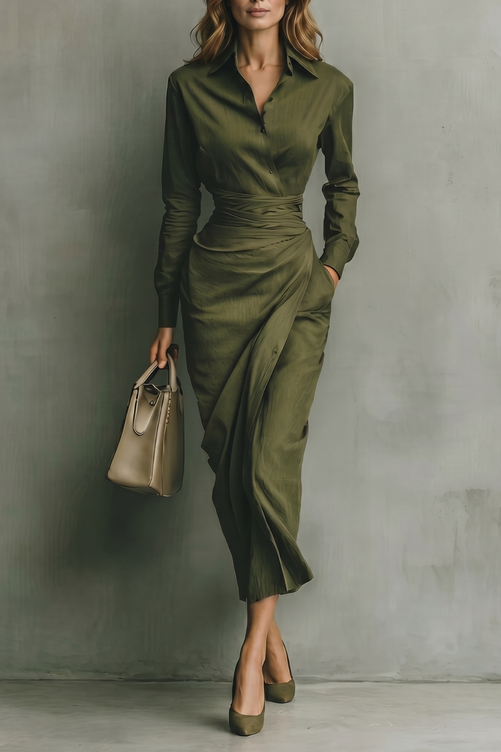 Verdelisse – Draped waist refinement – Maxi dress