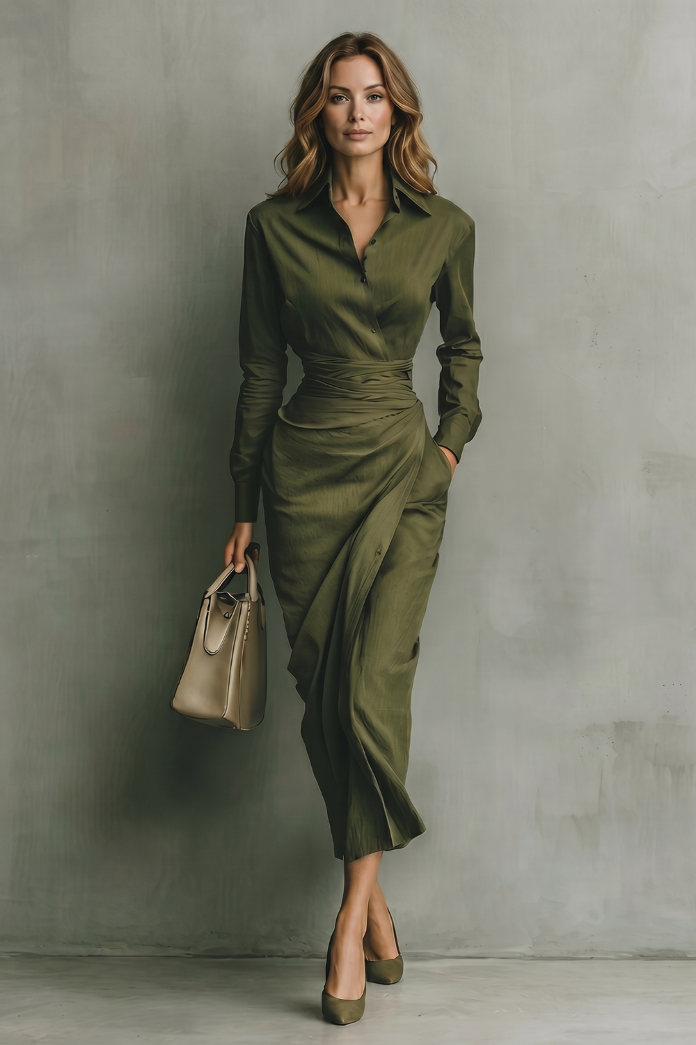 Verdelisse – Draped waist refinement – Maxi dress